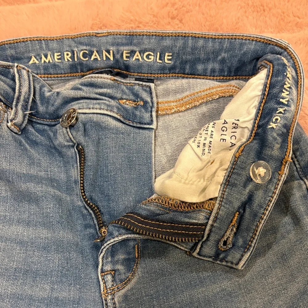 American Eagle Outfitters Women's High Rise Skinny Kick Jeans size 00 Short - Picture 3 of 6